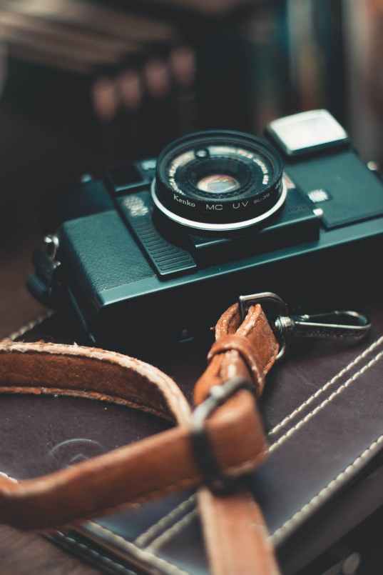 a black analog camera