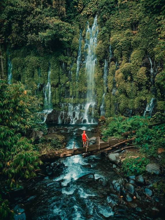 long exposure photography of waterfalls